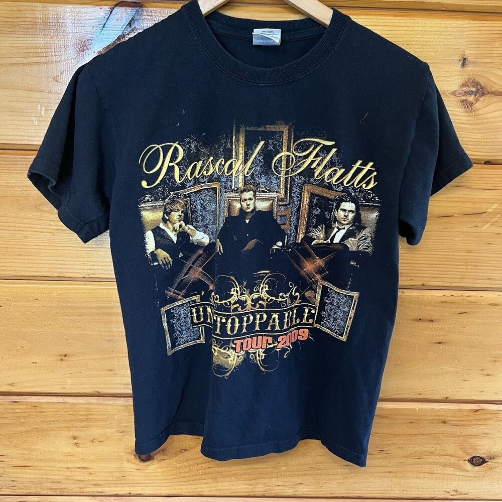 Rascal Flatts Shirt Gildan Unstoppable Concert S Tour Black T Tee 2009 - Picture 2 of 5